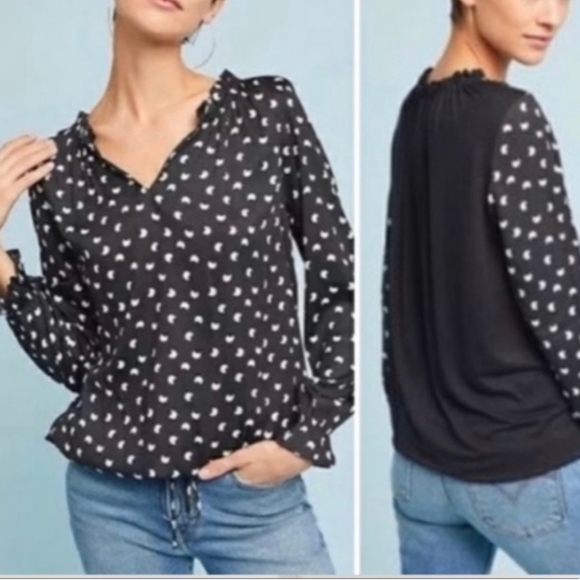dolan Tops - DOLAN Moon printed long sleeve mixed Media top Size Medium